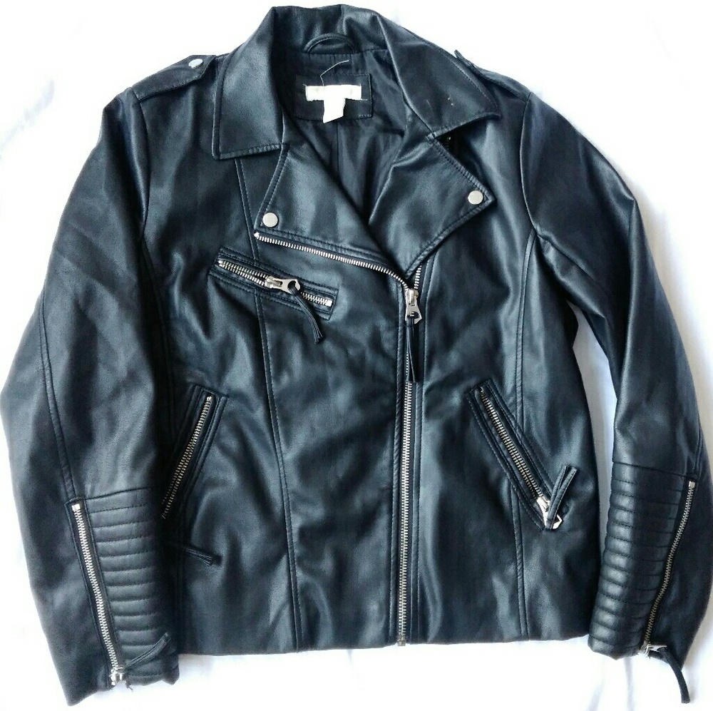 H&M Black Faux Leather Jacket